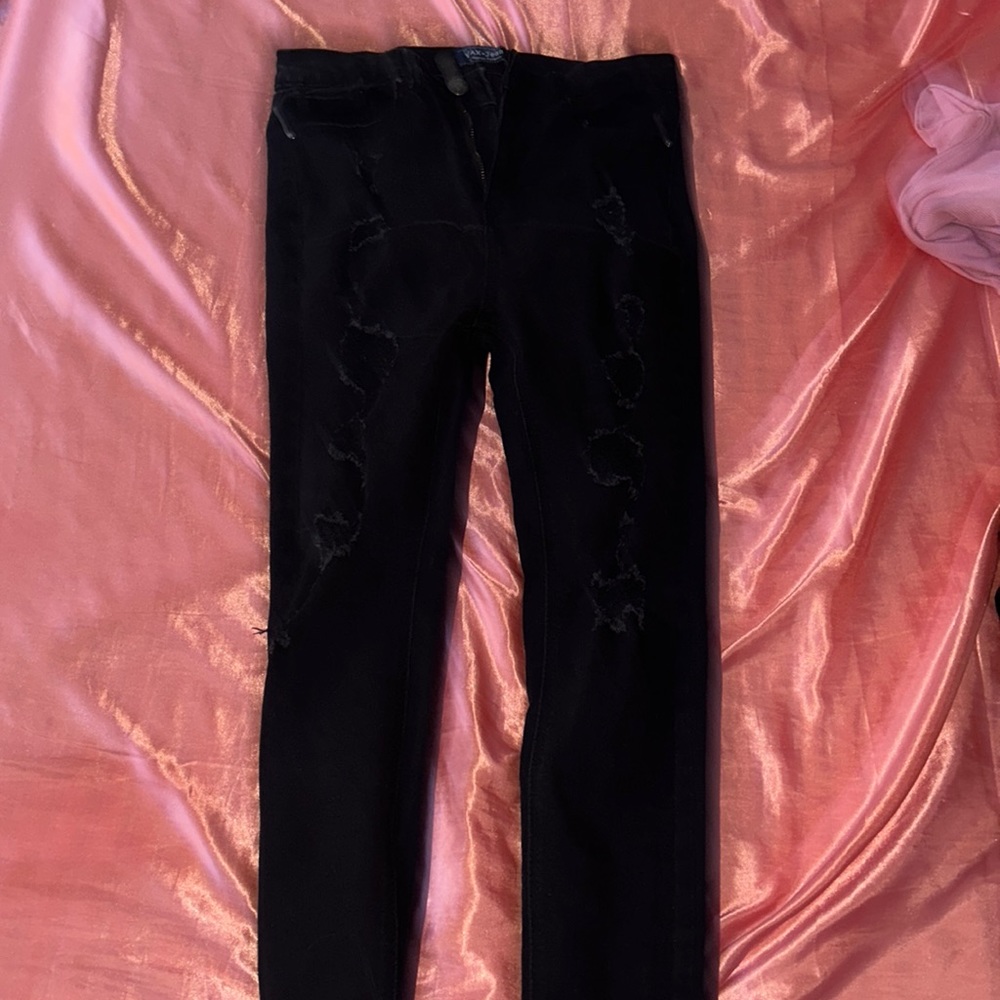 Wax Jeans Black Ripped Skinny jeans